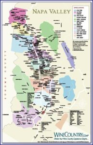 Map Of Napa Valley Wineries Poster