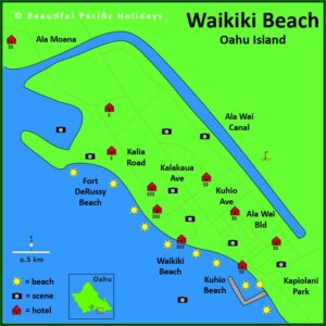 Map Waikiki Beach Hotels