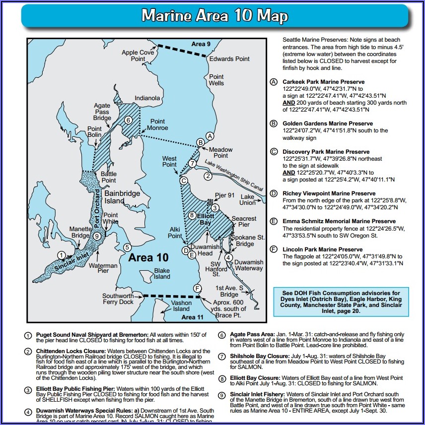 Marine Area 10 Puget Sound Map