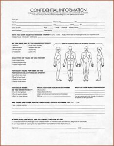 Massage Therapy Client Intake Form