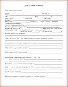 Massage Therapy Intake Forms Abmp