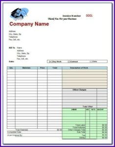 Mechanic Invoice Template Pdf