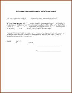 Mechanics Lien Form Free Download