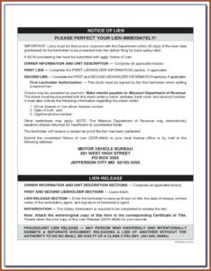 Missouri Construction Lien Waiver Form