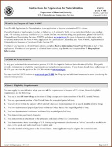 N 400 Form Instructions Pdf