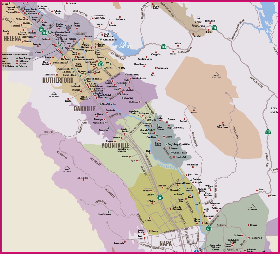 Napa Valley Vintners Ava Map