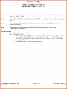 Nc Llc Dissolution Forms