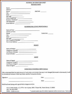 Nc Realtor Referral Form