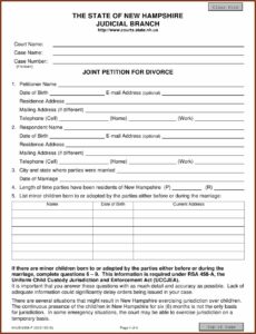 New Hampshire Divorce Court Forms
