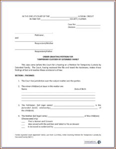 North Carolina Temporary Custody Form