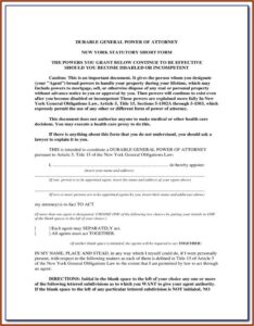 Nys Power Of Attorney Form 2020