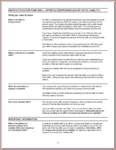 Offer In Compromise Form 656