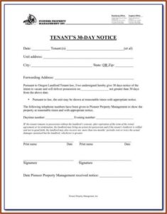 Ohio 30 Day Eviction Notice Form Pdf