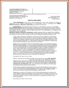 Oklahoma County Quit Claim Deed Form