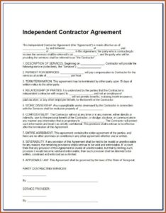 Opers Independent Contractor Acknowledgement Form