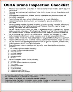 Overhead Crane Operator Evaluation Form