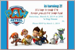 Paw Patrol Birthday Invitations Editable