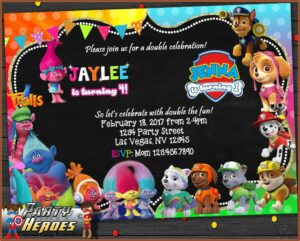 Paw Patrol Birthday Invitations Etsy