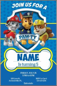 Paw Patrol Birthday Invitations Free