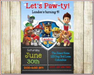Paw Patrol Birthday Invitations Free Template