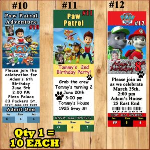 Paw Patrol Birthday Invitations Personalized