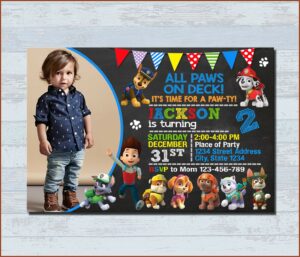 Paw Patrol Birthday Invitations With Photo