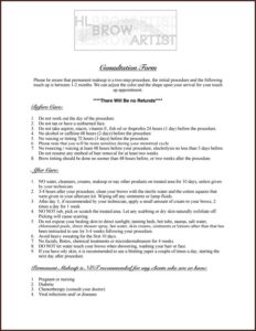 Permanent Makeup Consultation Form