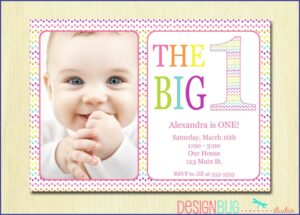 Personalized Baby Girl's 1st Birthday Invitations