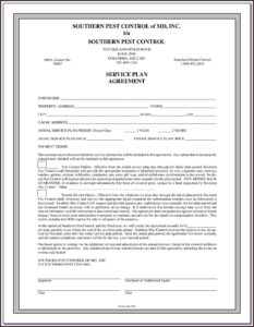 Pest Control Service Agreement Contract