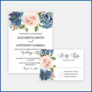 Pink Floral Wedding Invitations