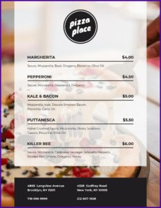 Pizza Menu Template