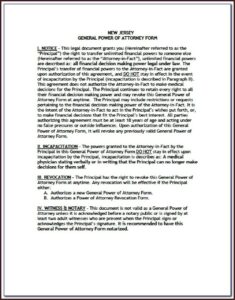 Power Of Attorney Form Nj Bank Account