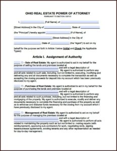 Power Of Attorney Form Real Estate