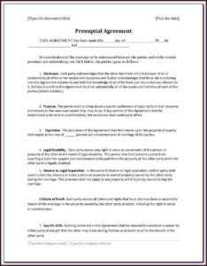 Prenuptial Agreement Form Legal Zoom