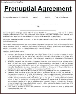Prenuptial Enquiry Form Sample