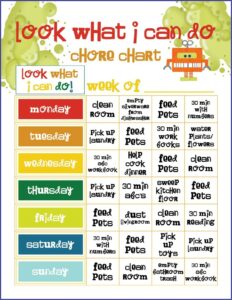 Preschool Chore Chart Template