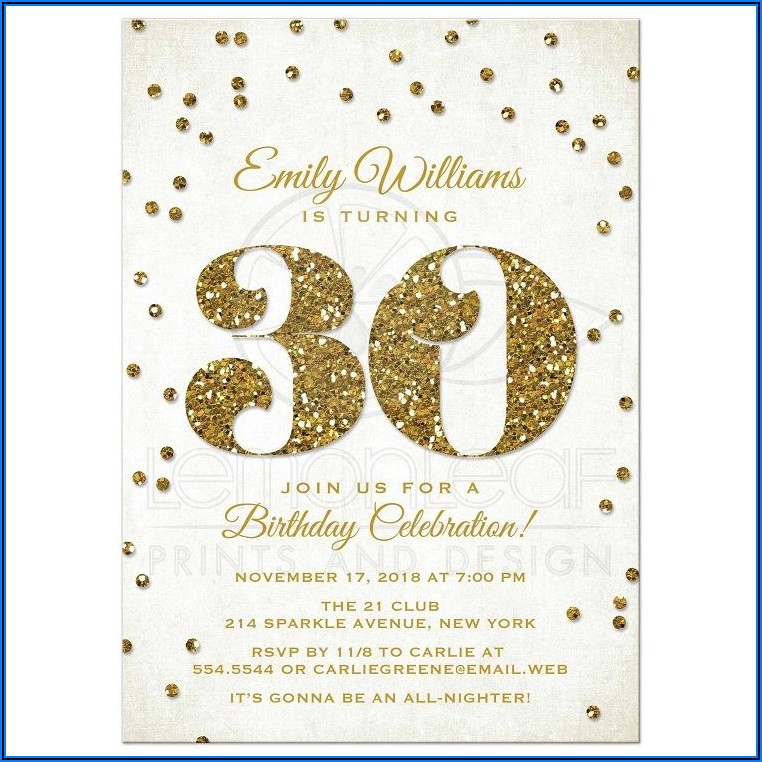Printable 30th Birthday Invitation Templates