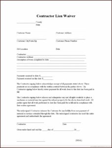 Printable Blank Mechanics Lien Form