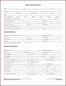 Printable Dental Registration Forms