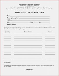 Printable Donation Receipt Form