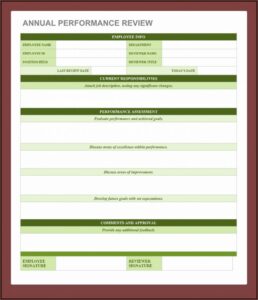 Printable Employee Performance Evaluation Form Free Download