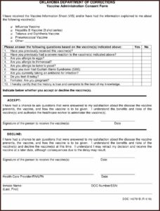 Printable Flu Shot Verification Form
