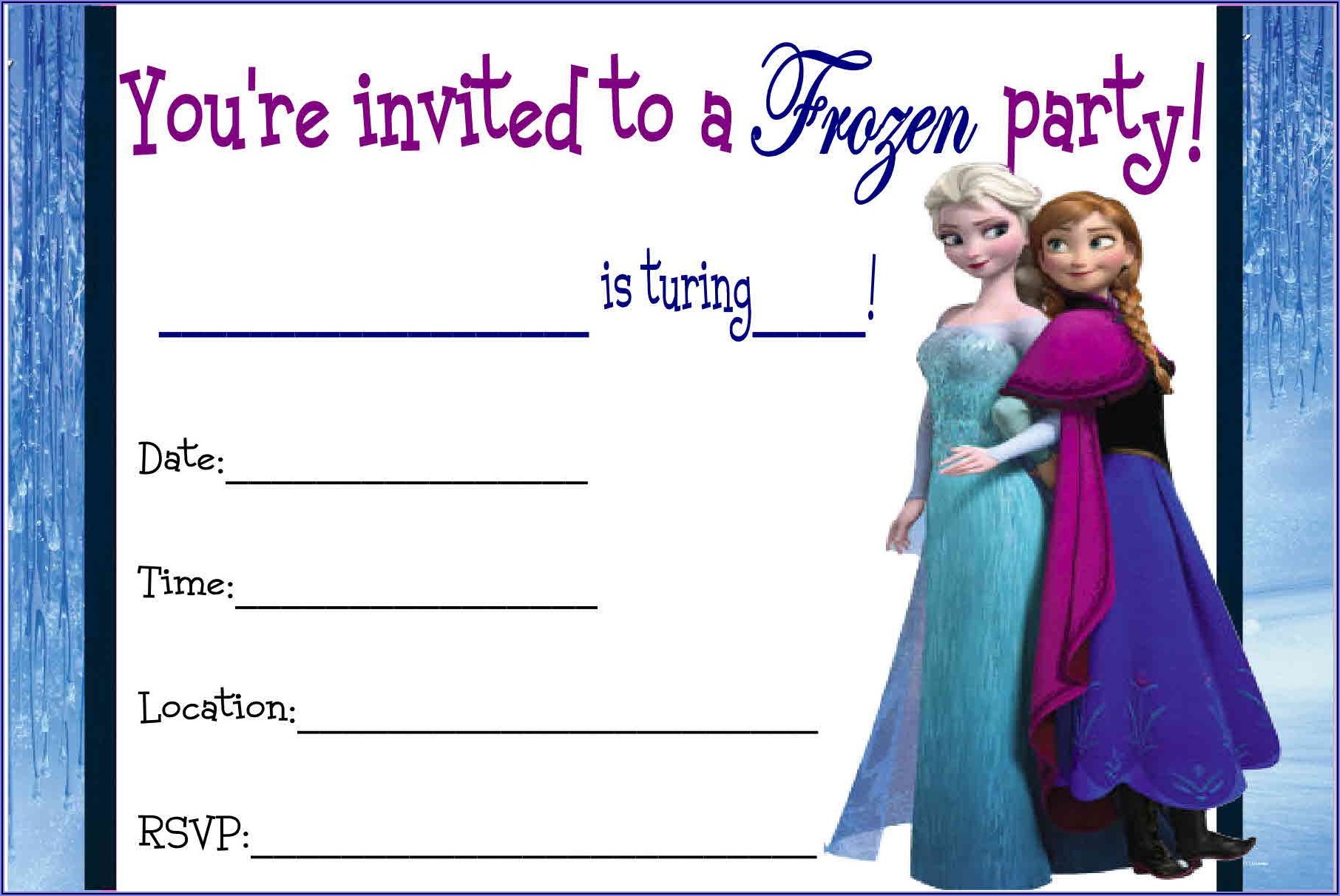 Printable Frozen Birthday Invitations