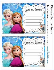 Printable Frozen Birthday Party Invitations