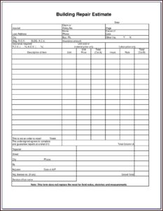 Printable Landscape Estimate Forms