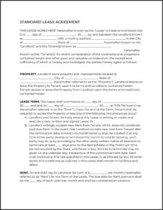 Printable Lease Template