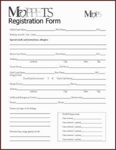 Printable Registration Forms