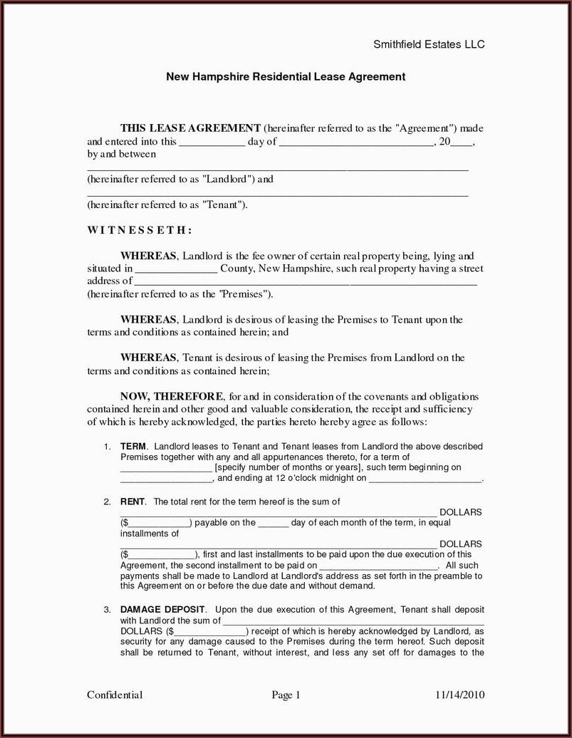 Printable Rental Lease Agreement Form For Free