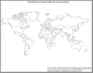Printable World Map Pacific Centered