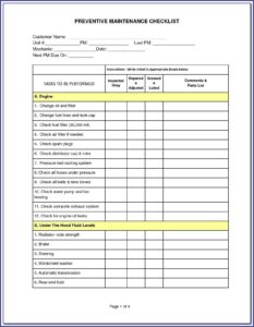 Printer Preventive Maintenance Checklist Template